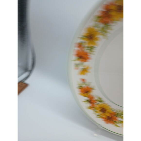 Taylor Smith And Taylor Springdale Daisy Platter Round Yellow Orange MCM 12.25" - Picture 3 of 5